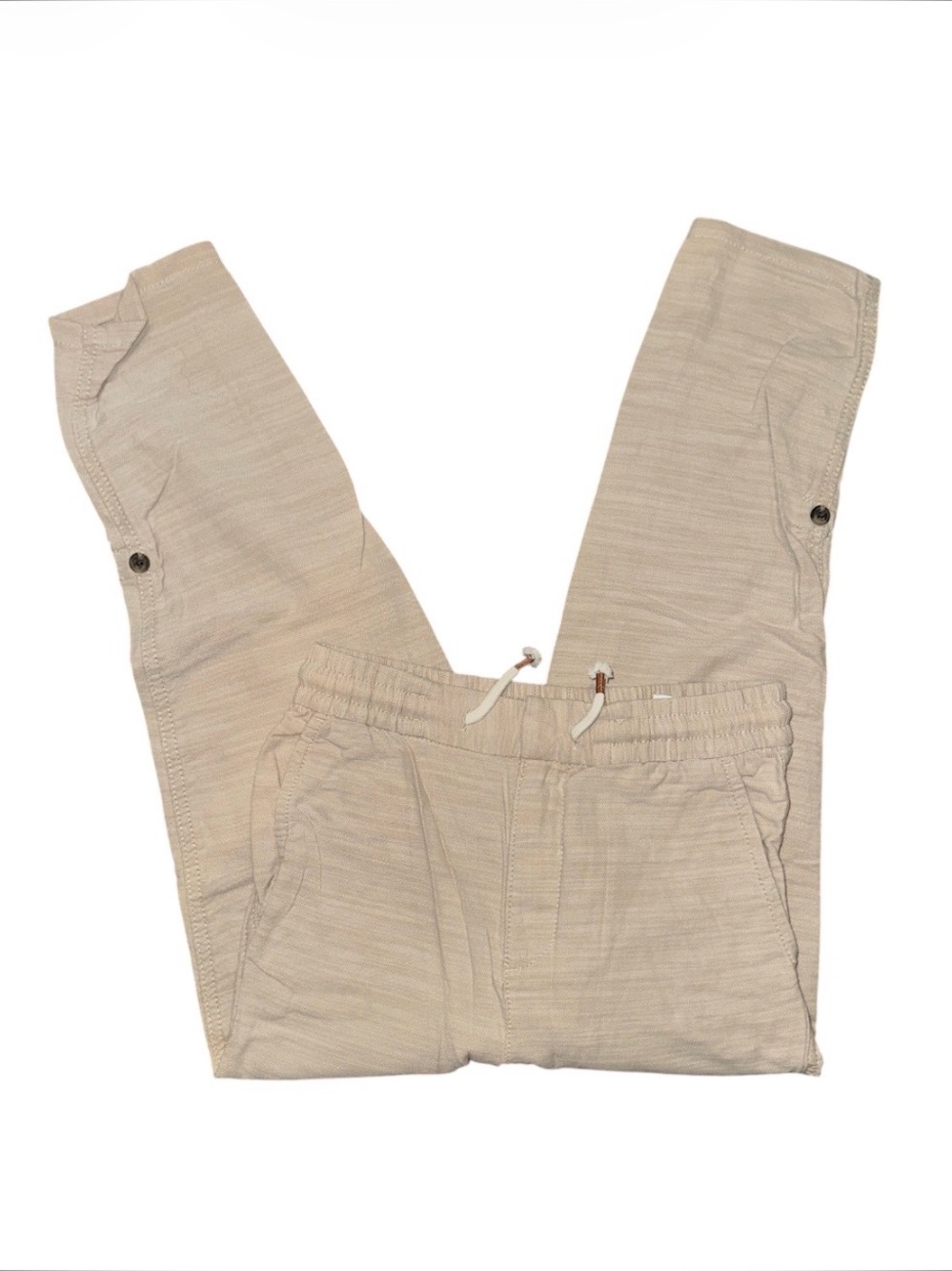 H&M light beige  Drawstring Roll Up Pants